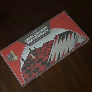 Classic Red and Black Backgammon Board Game NWOT